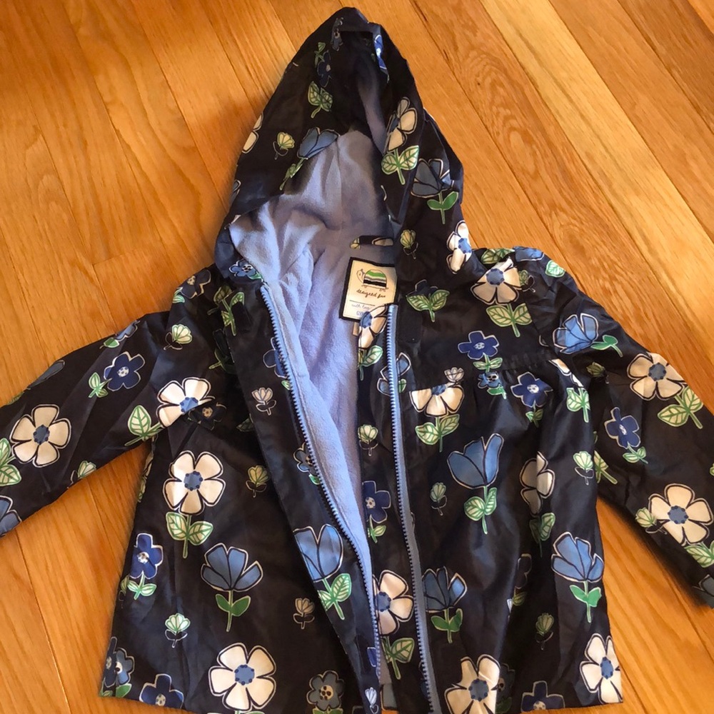Gymboree girls fleece lined raincoat